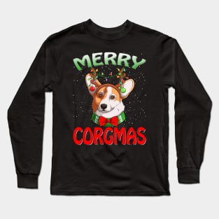 Merry Corgmas Ugly Corgi Christmas Xmas Pajamas Long Sleeve T-Shirt